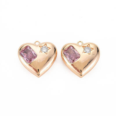 Brass Micro Pave Cubic Zirconia Pendants