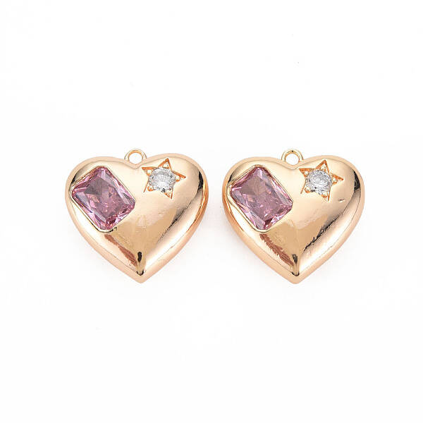 Brass Micro Pave Cubic Zirconia Pendants