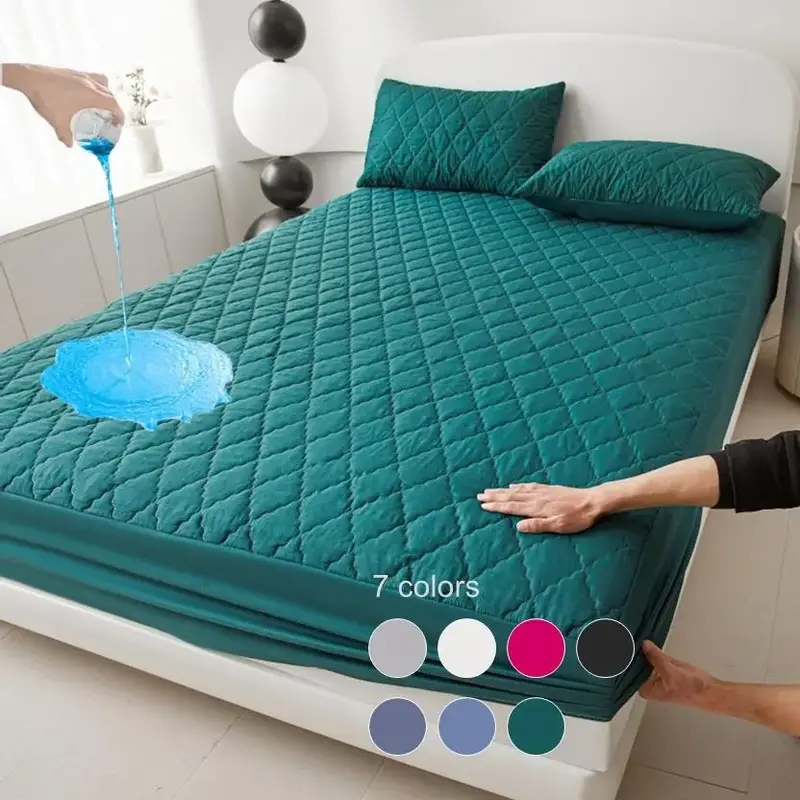 Waterproof Mattress Cover Set, 3 Counts/set Including 1 Count Fitted Sheet & 2 Counts Pillowcase, Soft Comfortable Breathable...