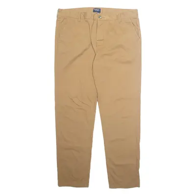KANGOL Chino Mens Trousers Brown Regular Straight W38 L31