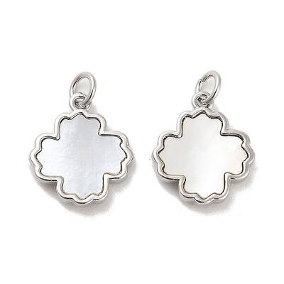 Brass Pave Shell Pendants