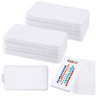 100-Hole Rectangle Plastic Loose Gems Storage Boxes