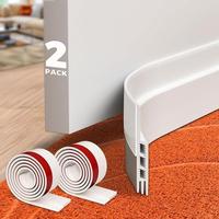 [New Deal] 2 Pack Door Draft Stopper Sheets, Rolls & Strips - Strong Adhesive, White, Ideal for Weather Stripping, Noise Redu...