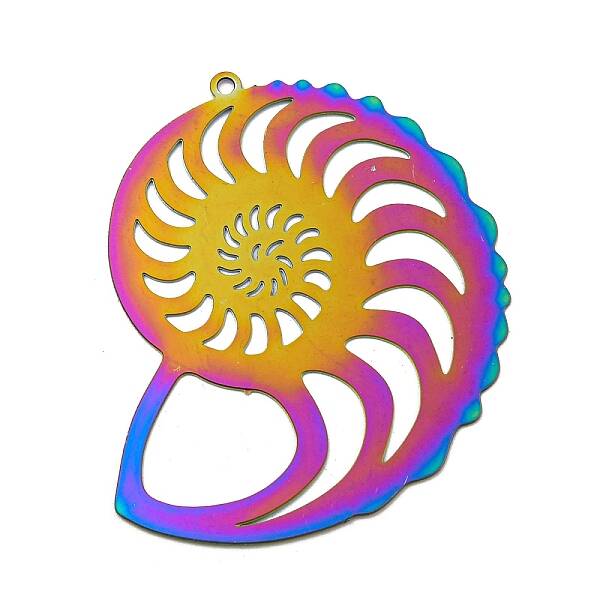 Ion Plating(IP) 201 Stainless Steel Etched Metal Embellishments Pendants