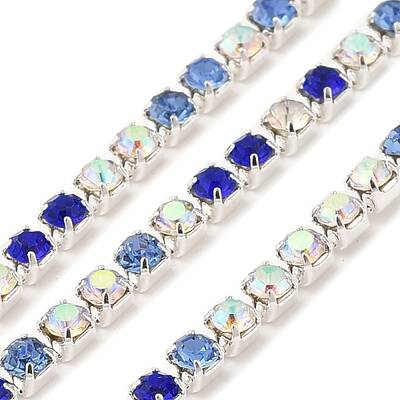 Rhinestone and Iron Cup Chain