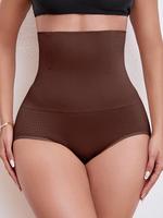 Women's Solid Color Waist Trainer Shapewear Knicker, Comfort Breathable Stretchy High Waist Tummy Control Hip Lifter Shaper, ...