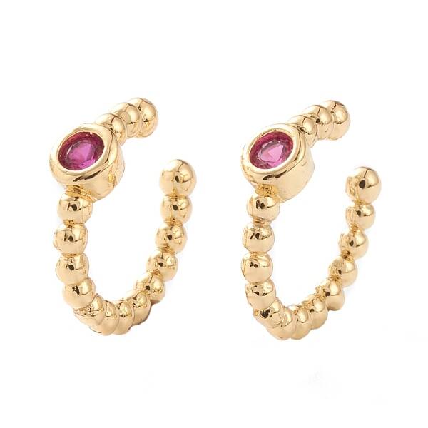 Brass Micro Pave Cubic Zirconia Cuff Earrings