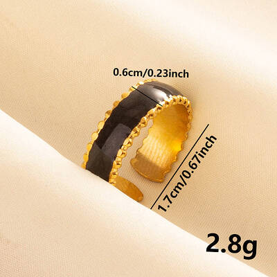 Fashionable Enamel Open Cuff Ring