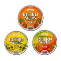 Retro Sours Pack of 3 Tins - Citrus, Mango & Tangerine Flavored Hard Tangy Candy - Gluten Free - Sour Altoid Sours Perfect fo...