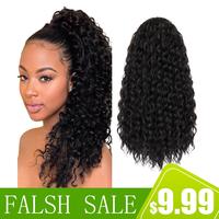【Flash Sale】Summervibes Drawstring Ponytail Extension for Black Women Synthetic Clip in Ponytail Extension Long Curly Wav...
