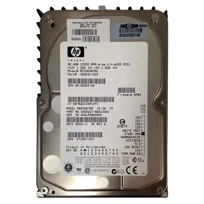 306641-005 HP 36.4GB Ultra-320 SCSI 15000 3.5-inch Hard Drive