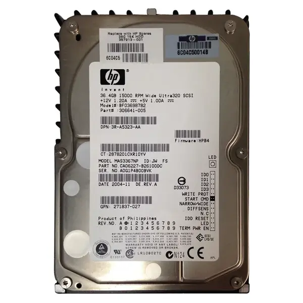 306641-005 HP 36.4GB Ultra-320 SCSI 15000 3.5-inch Hard Drive