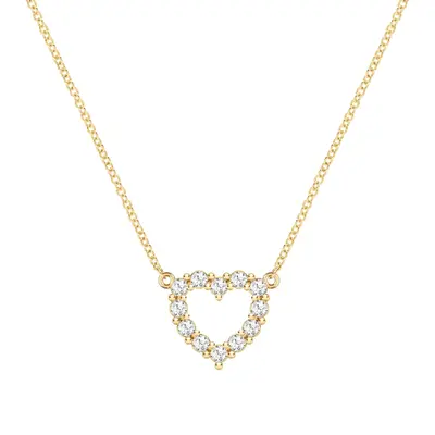 Gold Vermeil Cubic Zirconia Heart Necklace for Women