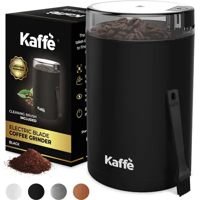 Kaffe Electric Coffee Grinder with Stainless Steel Blade - Includes Cleaning Brush, Perfect for Espresso, Herbs, Spices, 3.5o...