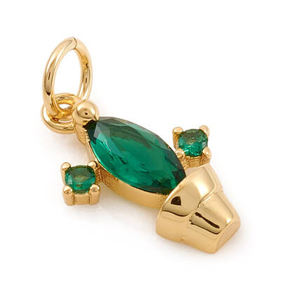 Brass Micro Pave Cubic Zirconia Charms