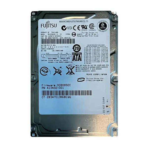 413432-001 HP 80GB 5400RPM SATA 1.5Gb/s 8MB Cache 2.5-inch Hard Drive
