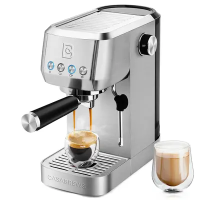CASABREWS Espresso Machine, 20 bar compact Semi-Automatic Espresso Machine with Milk Frother for Home and Office, Perfect for...