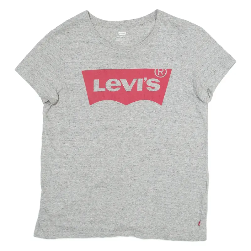 LEVI'S Mens T-Shirt Grey Roll Neck M