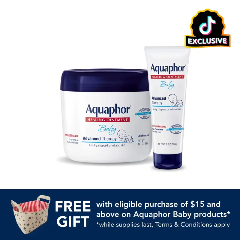 Baby Care Bundle: Aquaphor Baby Healing Ointment Advanced Therapy Skin Protectant, Dry Skin and Diaper Rash Ointment, 14 Oz J...