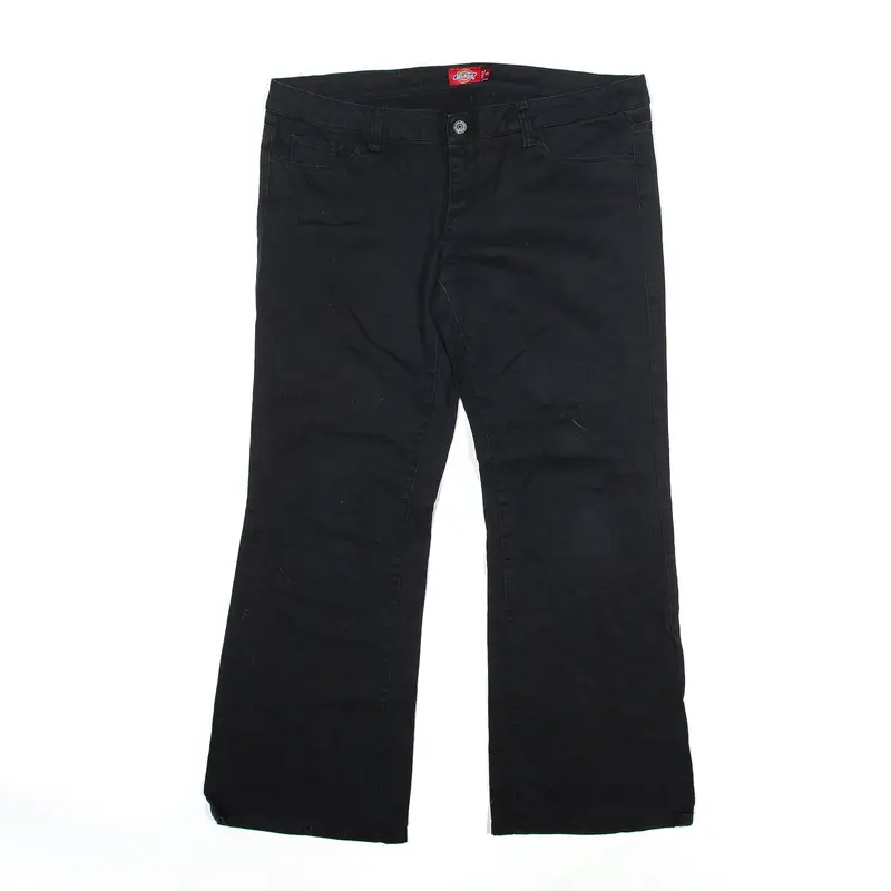 DICKIES Denim Trousers Black Regular Bootcut Womens W34 L26