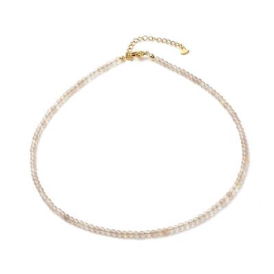 Natural Grey Agate Beaded Necklaces for Women