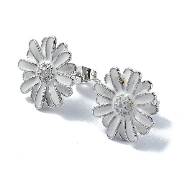 Sunflower Brass Stud Earrings