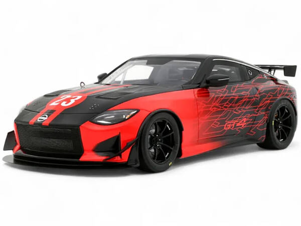 2022 Nissan Z GT4 #23 Black with Red Graphics 2022 SEMA Show 1/18 Model Car by Otto Mobile