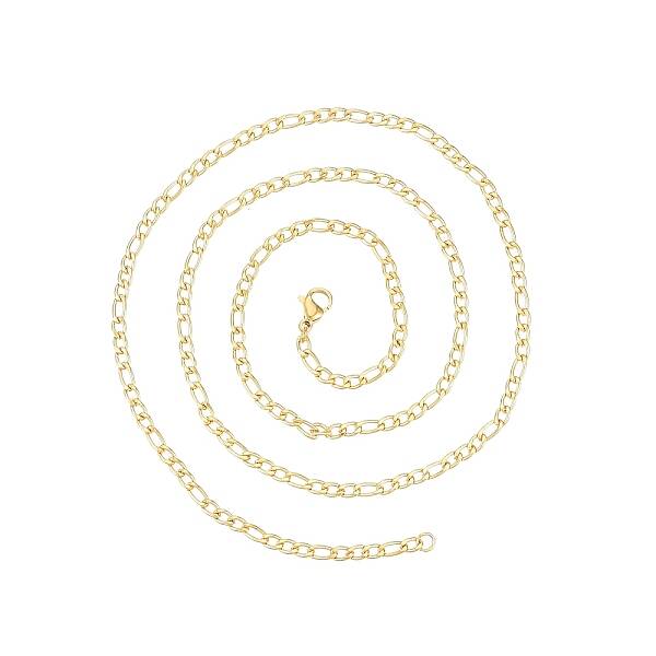 Men's 201 Stainless Steel Figaro Chains Necklace
