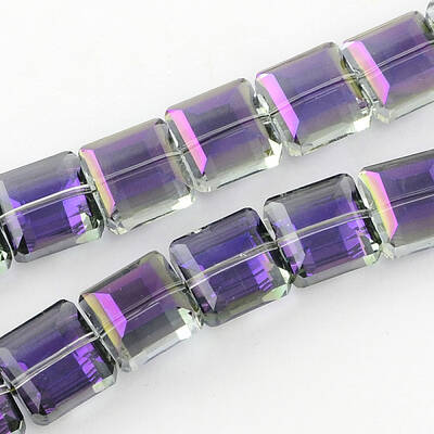 Electroplate Faceted Transparent Glass Beads Strands