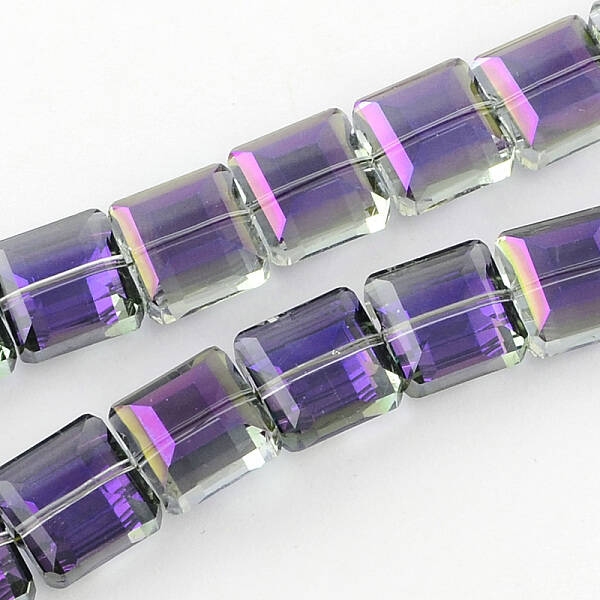 Electroplate Faceted Transparent Glass Beads Strands