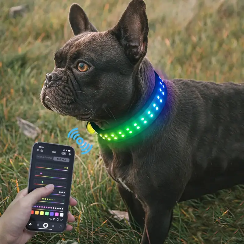 Gift for Pets, LED Light Up Dog Collars, Rechargeable Lighted Dog Collar with USB Charging Cable, Glow in the Dark Dogs Coll...