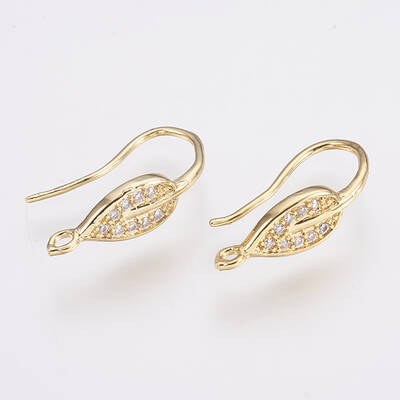 Brass Micro Pave Cubic Zirconia Earring Hooks