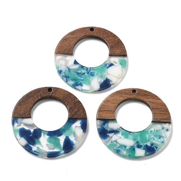 Resin and Walnut Pendants