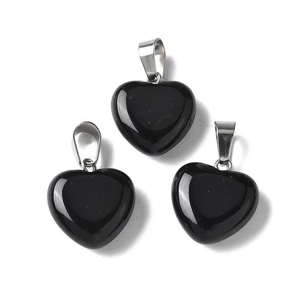 Natural Black Agate Pendants