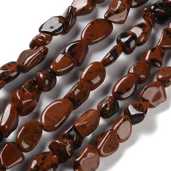 Natural Mahogany Obsidian Beads Strands