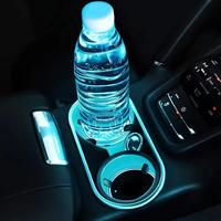 USB Luminous Car Coaster, Round Anti-slip LED Light Car Cup Holder Coaster, Waterproof Cup Holder Pad, Decorative Light for C...