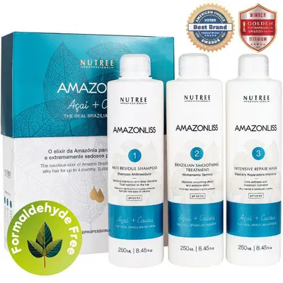 Amazonliss Keratin Treatment Set Hair Straightening 8.45 fl.oz / 250 ml