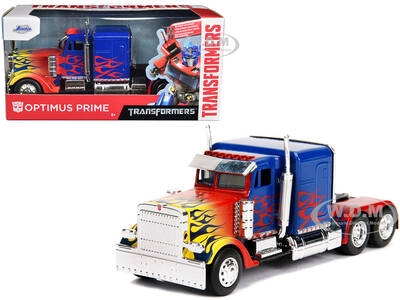 Optimus Prime Truck with Robot on Chassis from Transformers Movie Hollywood Rides Series 1/32 Diecast Model by Jada