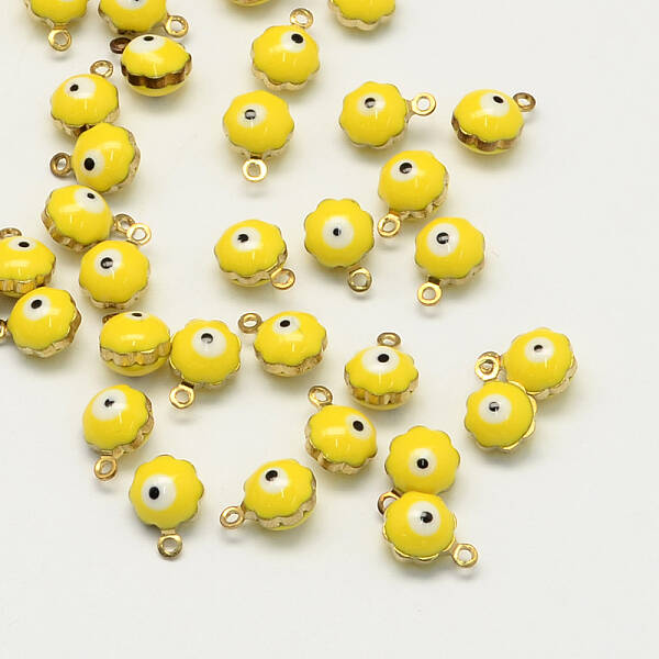 Golden Tone Brass Enamel Charms