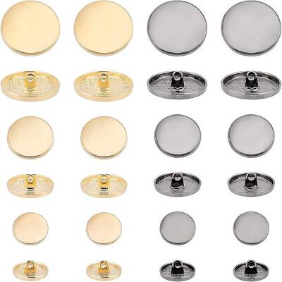 48pcs 6 Style Alloy Shank Buttons