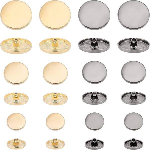 48pcs 6 Style Alloy Shank Buttons