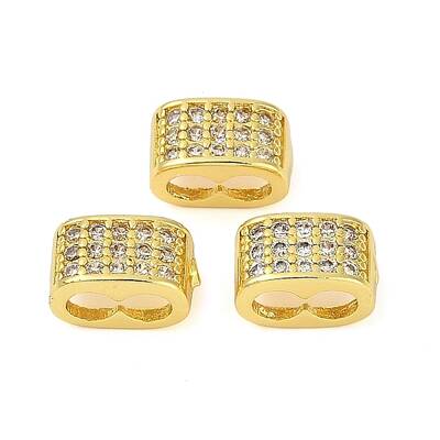 Brass Micro Pave Clear Cubic Zirconia Clasps