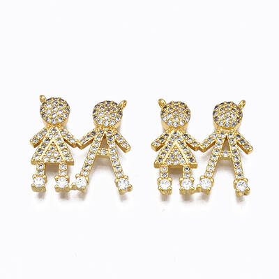Brass Micro Pave Clear Cubic Zirconia Pendants