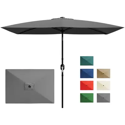 Garvee 10' x 6.5' Rectangular Patio Umbrella – Sturdy 6-Rib Outdoor Market Parasol with Crank & Tilt, UV Sun Protection for...