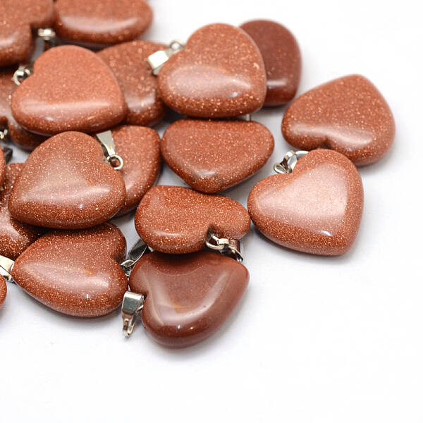 Heart Synthetic Goldstone Pendants