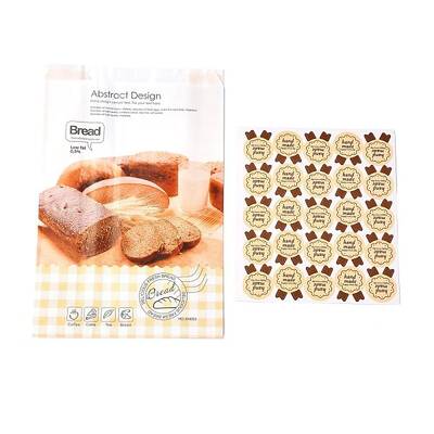 Rectangle with Bread Pattern Paper Baking Bags