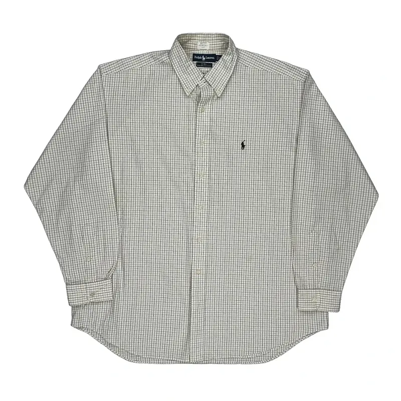Blake Ralph Lauren Checked Shirt - XL Cream Cotton