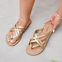Women's Wide Width Flat Sandals, Flip Flop Slides Sandal Casual Strapy Sandal Slip on Summer Beach Shoes for Women.