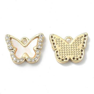 Brass Micro Pave Cubic Zirconia Charms
