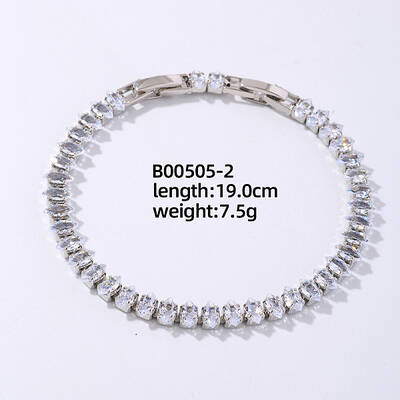 Brass Rhinestone Horse Eye Link Bracelets for Women